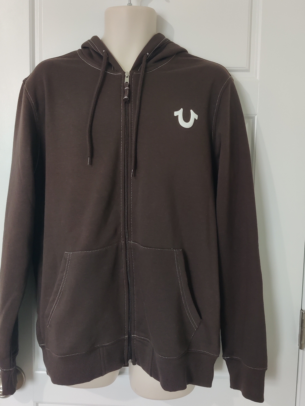 True Religion Men's Buddha Logo Seal Zip Hoodie Size XL NWT MSRP $119.00